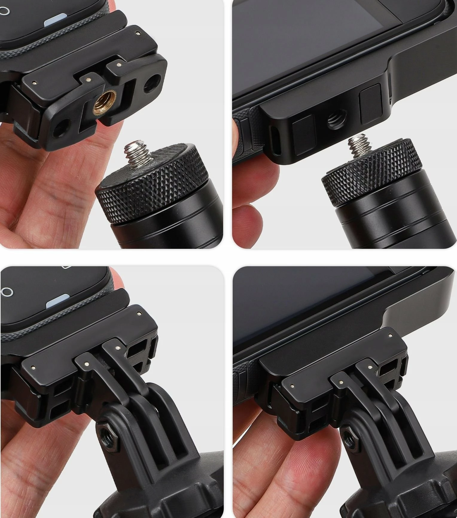Mbajtës kornizë SunnyLife X4-ZJ826-D për Insta360 X4, 1/4'' thread, standard GoPro, quick-release magnetik, e zezë, set