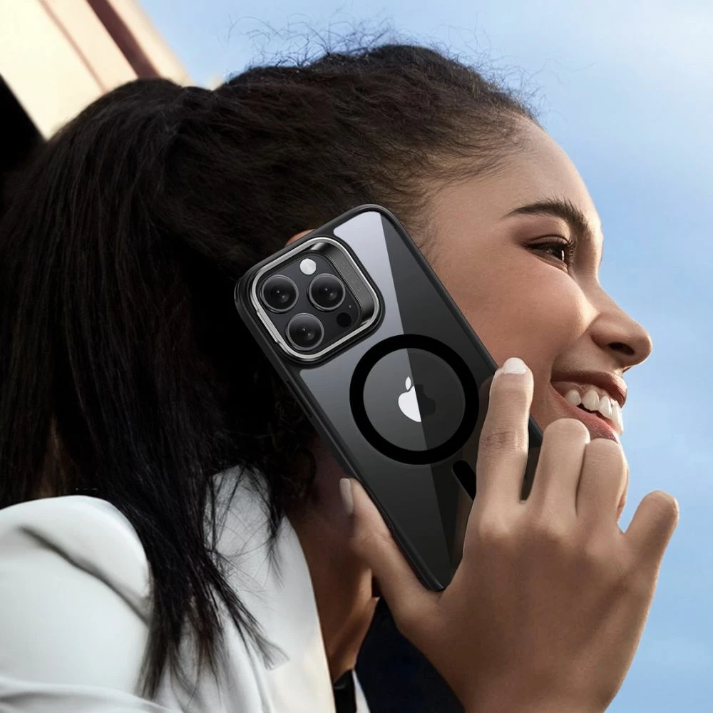 Mbështjellës ESR Classic Hybrid Kickstand HaloLock MagSafe për iPhone 16 Pro, Set me xham të temperuar, Transparent