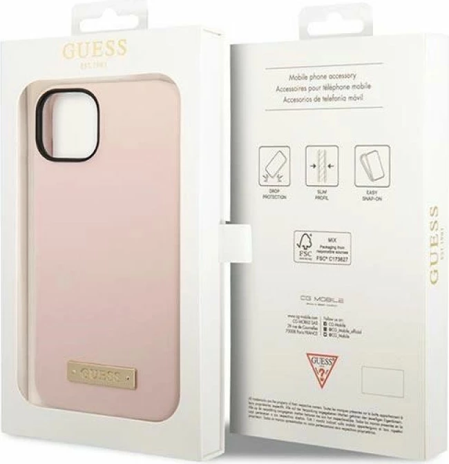Kapak telefoni Guess GUHMP14MSBPLP për iPhone 14 Plus, rozë