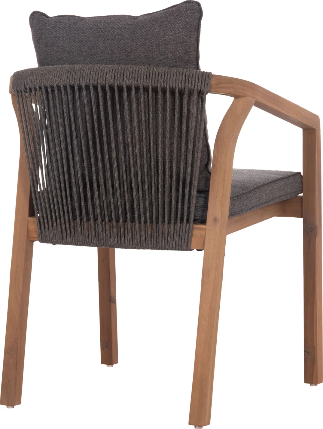Karrige për drekë jashtë CONTREL FH6244.02, dru akacie natyrale, litar & jastëkë gri, 61x58x75cm, set prej 2 copë