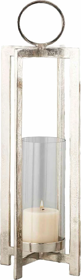 Qiri mbajtëse BEACON LIGHT, alumin, xham, ngjyrë argjendi, 25.5x25.5x78cm