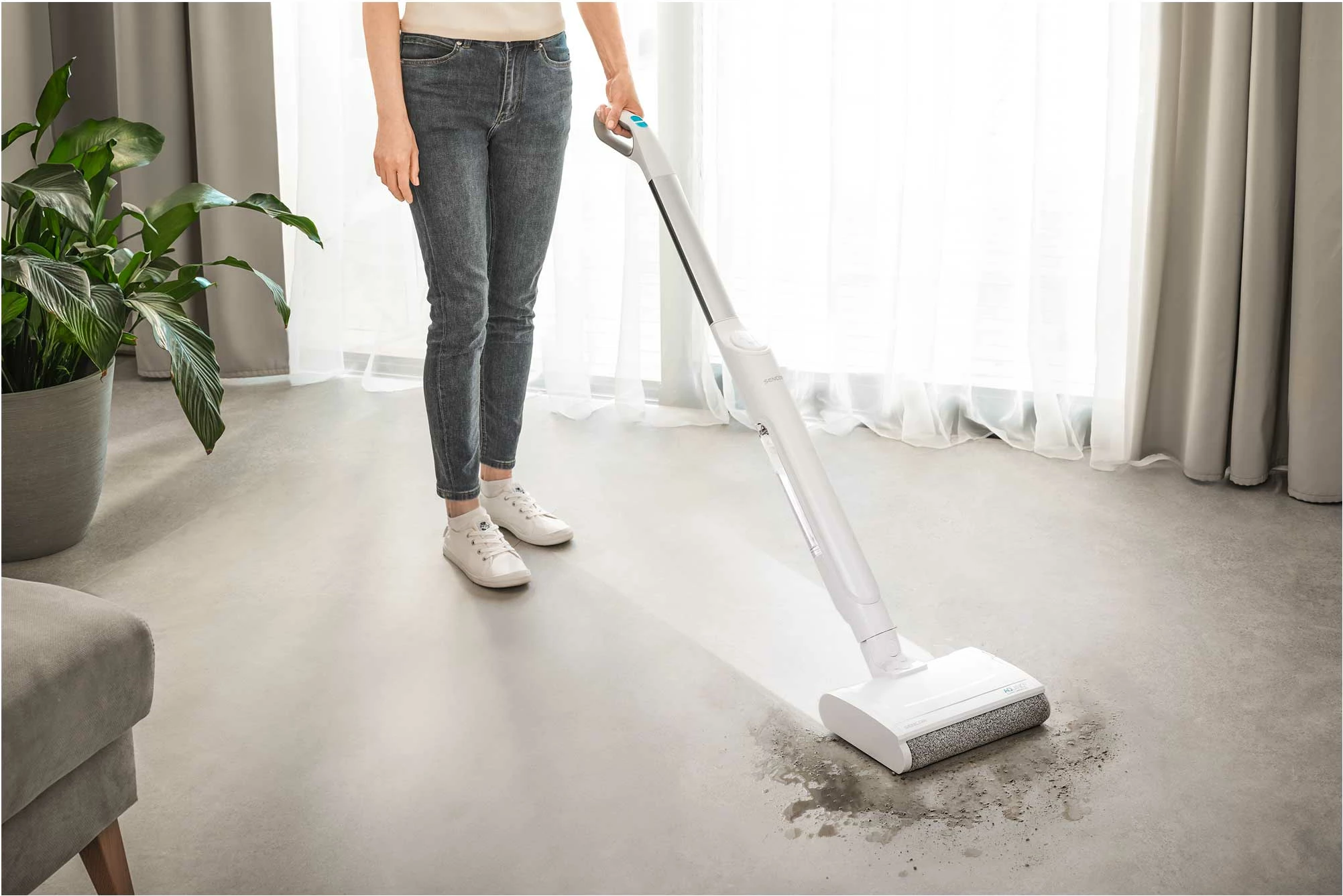 Fshesë larëse dyshemeje Sencor SVW 3500WH Aquino, pa kabëll, 40 min, e bardhë