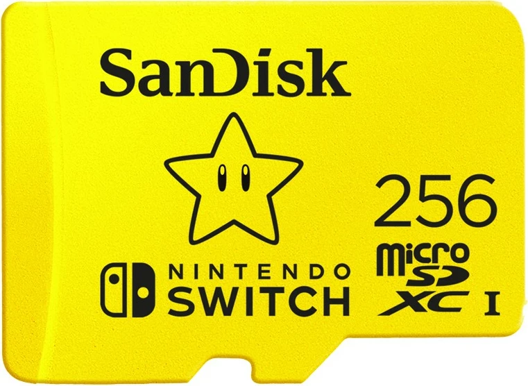 Kartelë memorie Sandisk microSDXC 256GB Nintendo Switch, e verdhë