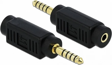 Adapter audio DeLOCK 65994, 4.4mm 5-pin mashkull në 3.5mm 3-pin femër, i zi
