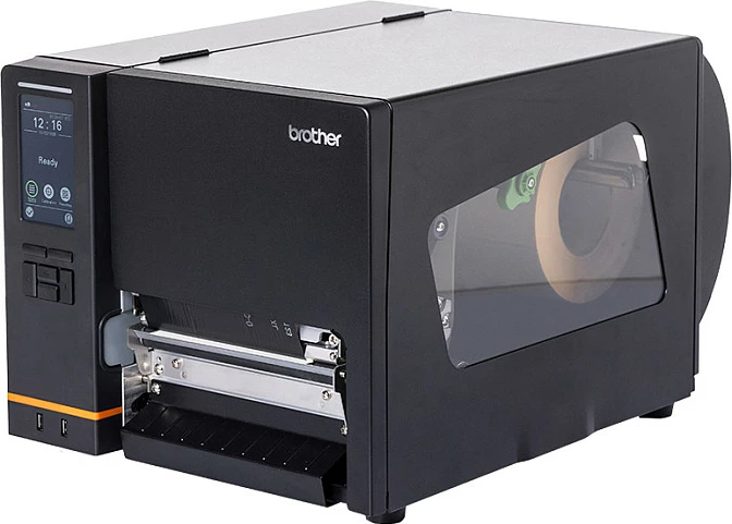 Printer etiketash Brother TJ-6421TN, direct thermal/thermal transfer, 203 x 300 DPI, Ethernet/Wi‑Fi/Bluetooth, e zezë