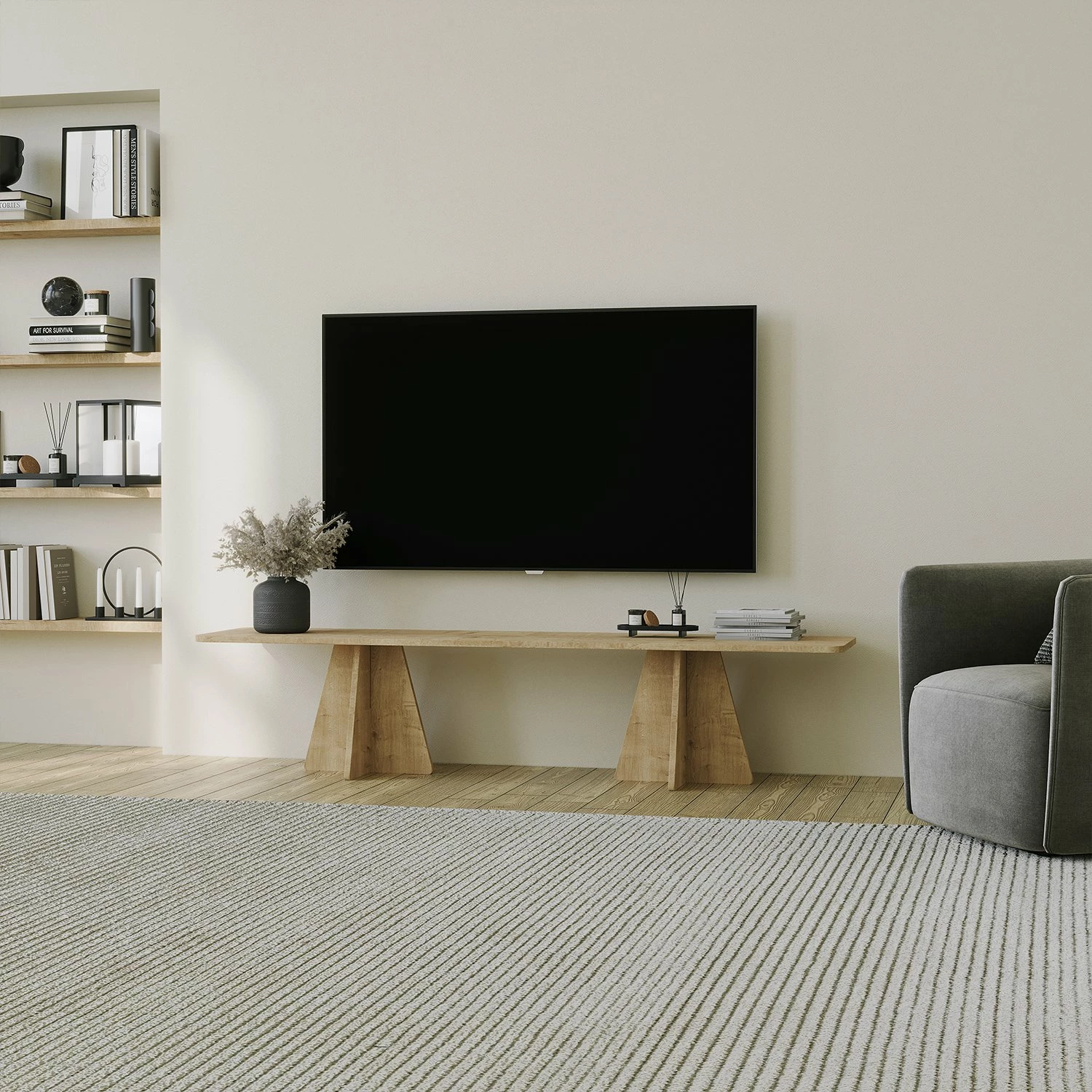 Komodë TV Hanah Home, ngjyrë lis safir