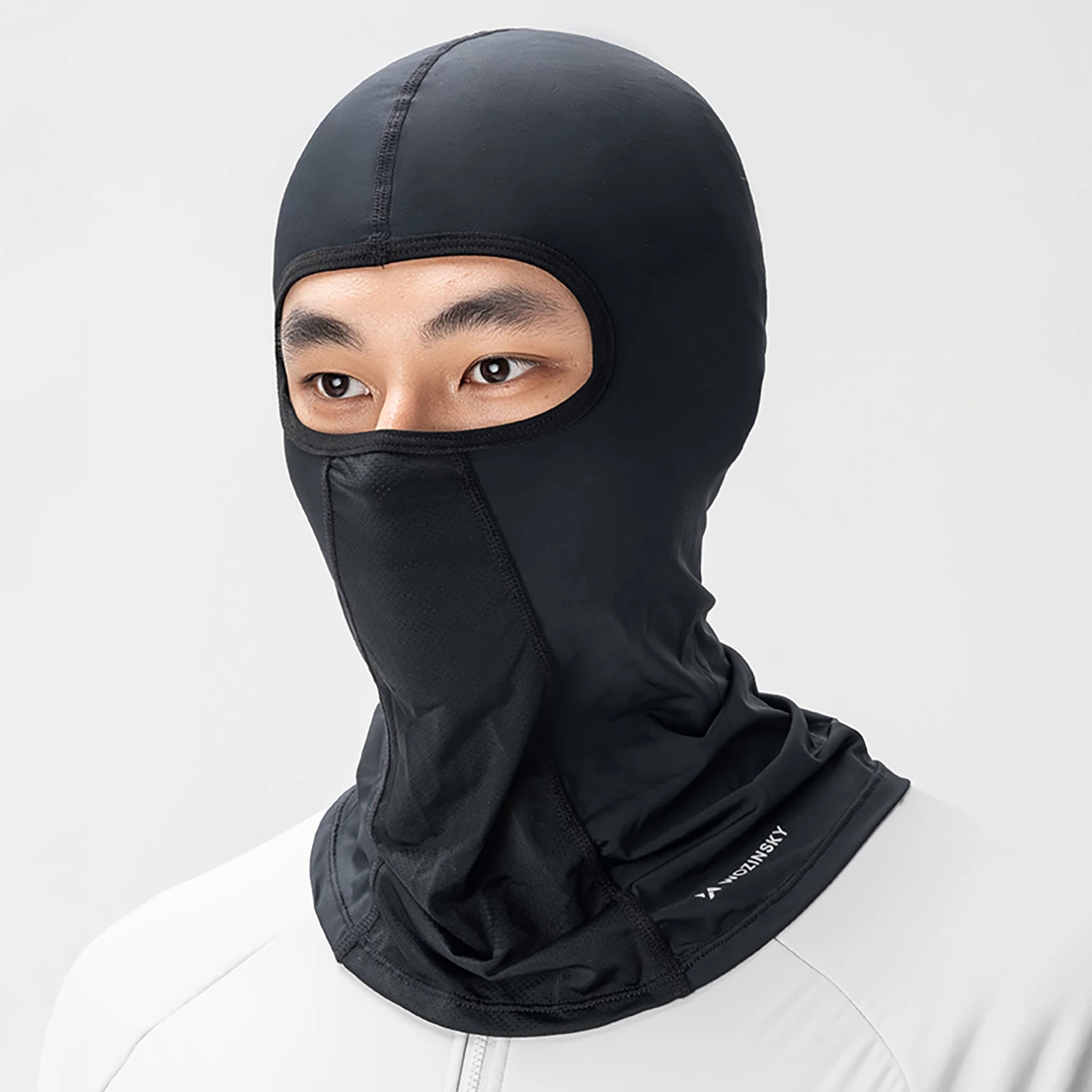 balaklava mbrojtëse, Wozinsky, WKM-01B, ice silk elastike, madhësi universale, për motoçikletë dhe biçikletë, e zezë