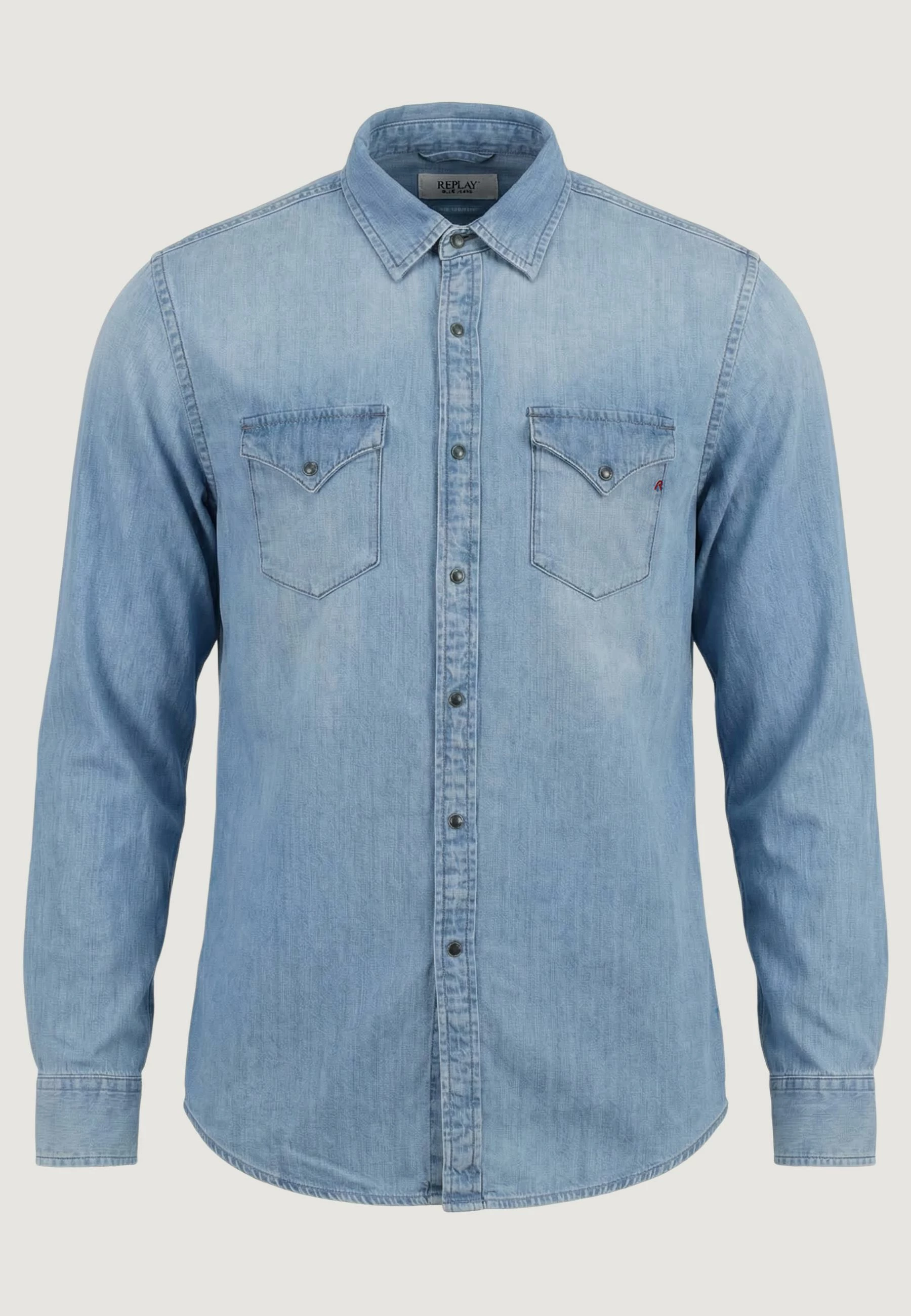 Këmishë për meshkuj Replay REGULAR M4860T.000.26C 12B, denim e çelët [Madhësia: XL]