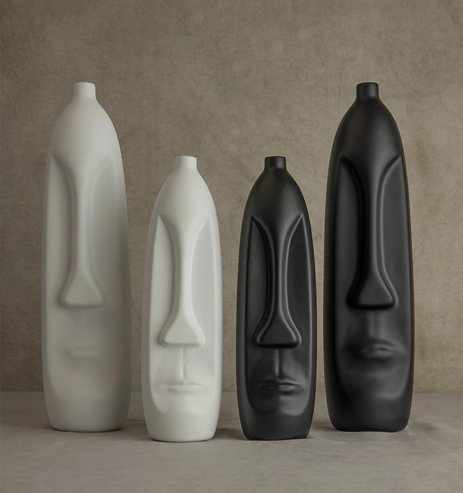 Vazo BARIK e bardhë, polirezine, 10x10x38 cm