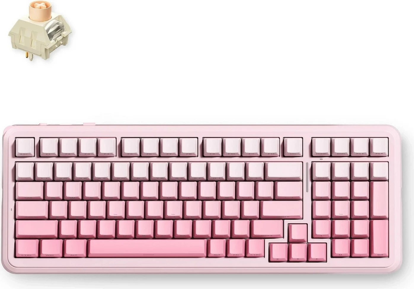 Tastierë gaming Mchose K99 V3, mekanike, RGB, 96%, wireless, rozë