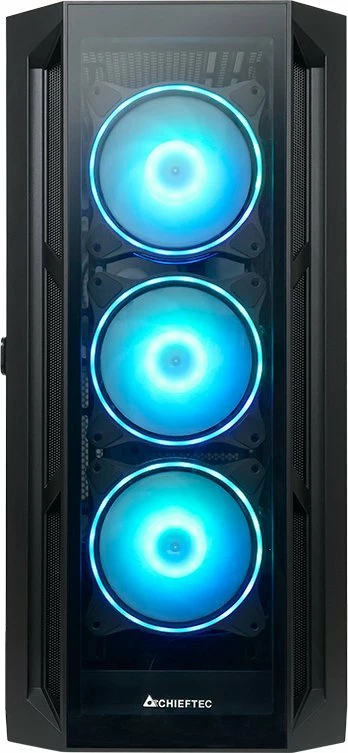 Kasë Chieftec Apex GA-01B-TG-OP, Midi Tower E-ATX/ATX, xham i temperuar, 4x120mm ARGB, USB-C, e zezë