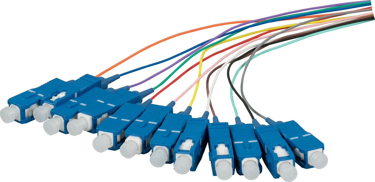 Pigtail fibër optike EFB Elektronik SC, OS2 G657A2, 2 m, set 12 copë, me ngjyra