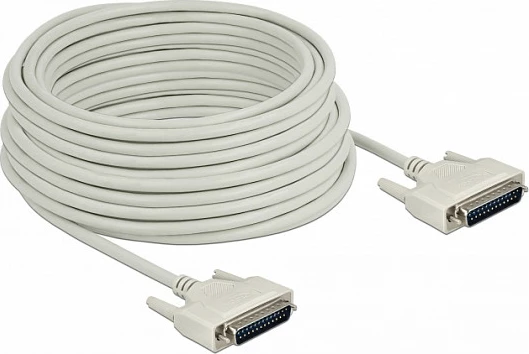Kabllo seriale DeLOCK D-Sub 25-pin mashkull në mashkull, 20 m, beige