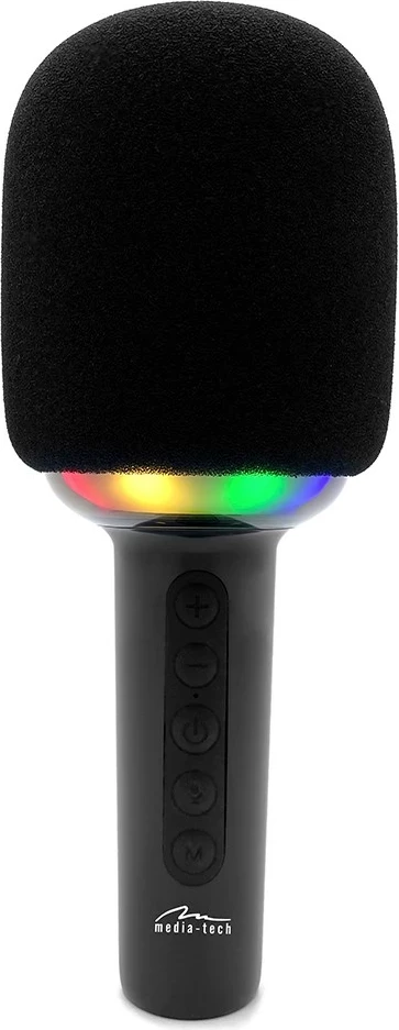 Mikrofon karaoke Media Tech MT399 me Bluetooth, i zi