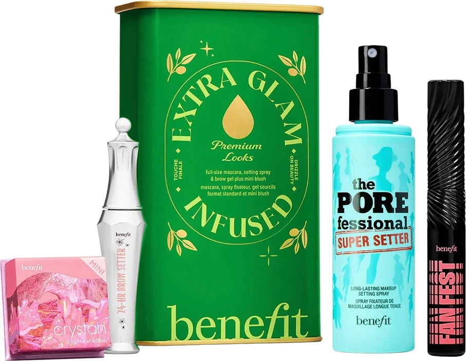 Set për grim Benefit Extra Glam Infused për femra, 4 copë