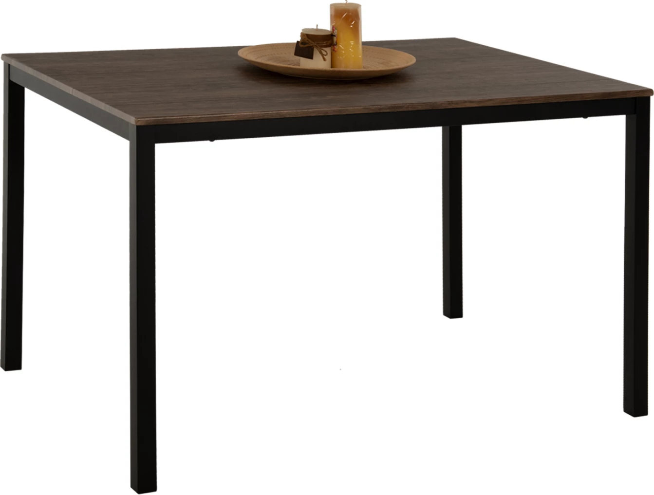 Tavolinë ngrënieje GOOSE FH9532 ngjyrë arre MDF-këmbë metalike të zeza 120x80x75H cm