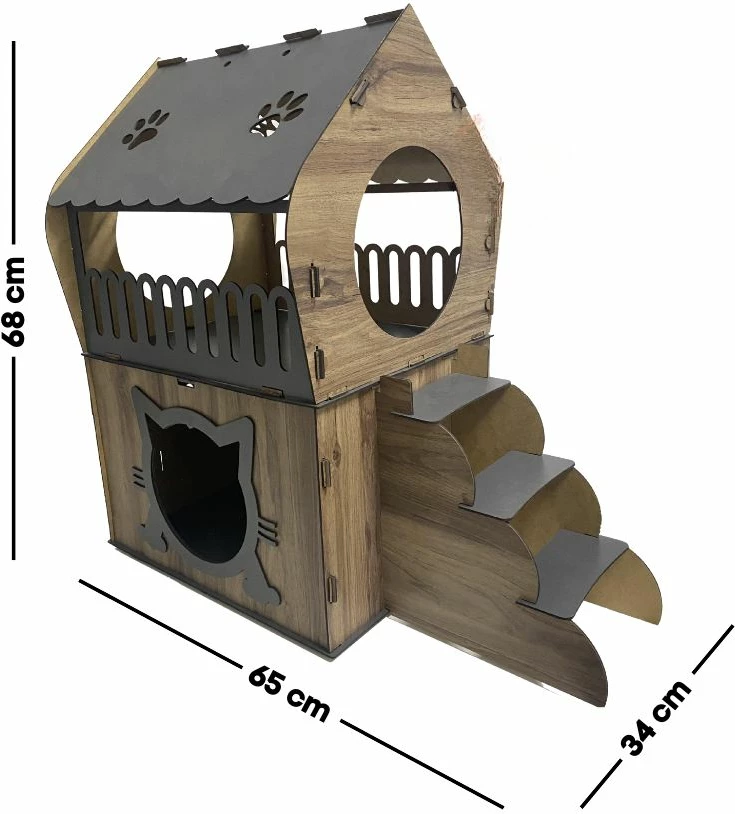 Shtëpi për mace, Paws & Whiskers, Adora, anthracite dhe walnut e çelët
