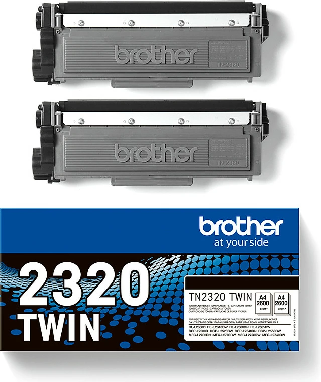 Toner Brother TN-2320TWIN, origjinal, 2 copë, i zi