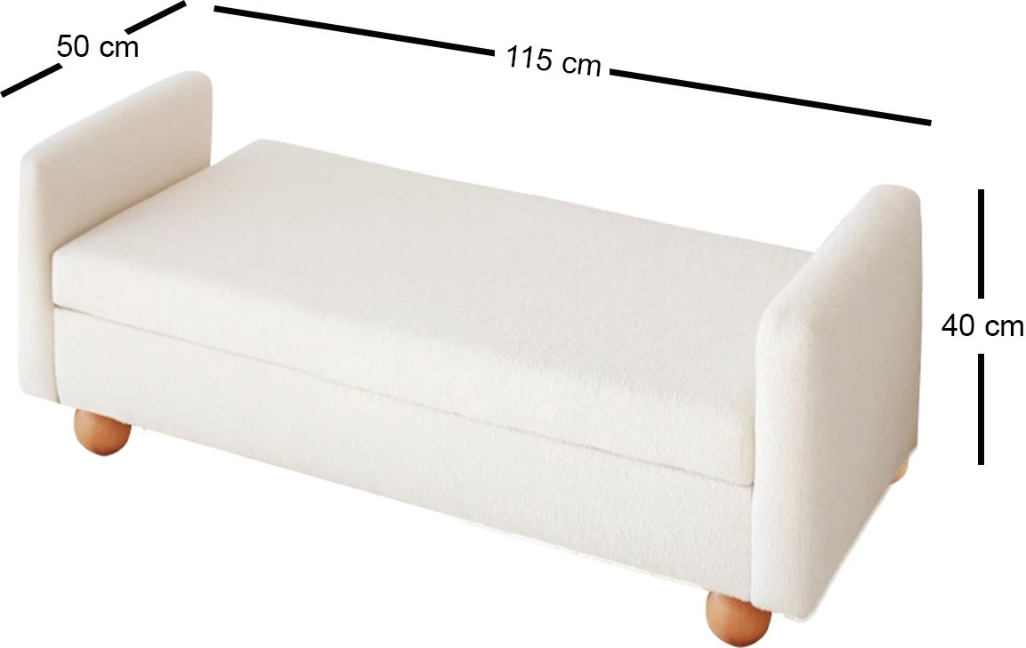 Stol TEDY me sandik, ngjyrë e bardhë, Atelier del Sofa