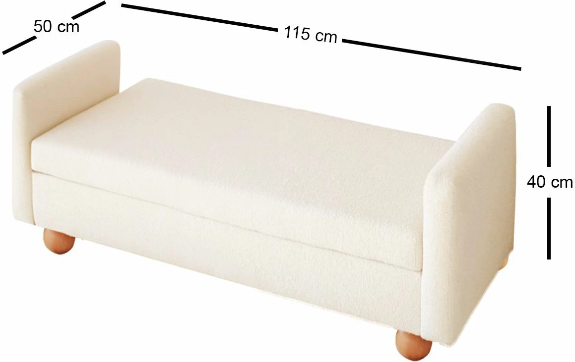 Stol TEDY me sandik, ngjyrë e bardhë, Atelier del Sofa