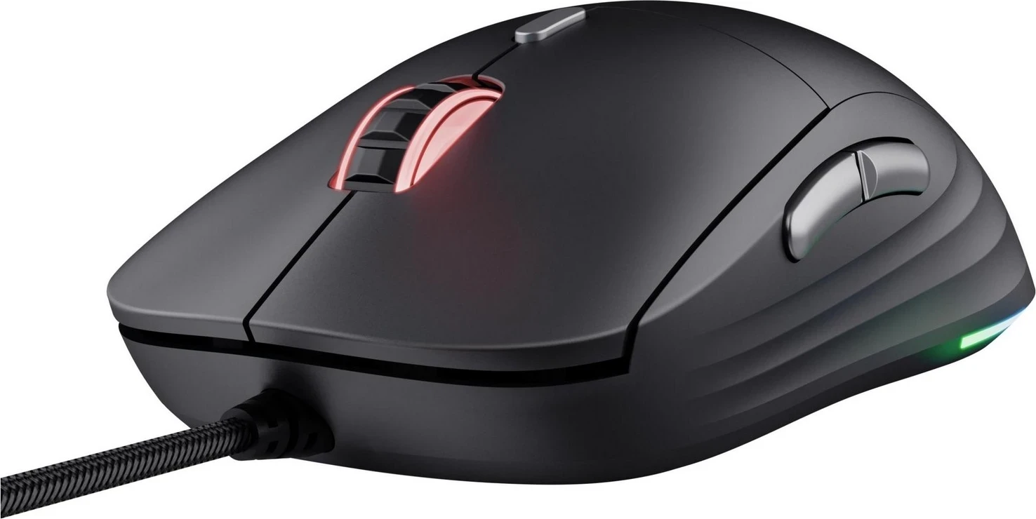 Maus për lojëra Trust GXT925 Redex II, me dritë RGB dhe kabllo kundër reflektimit
