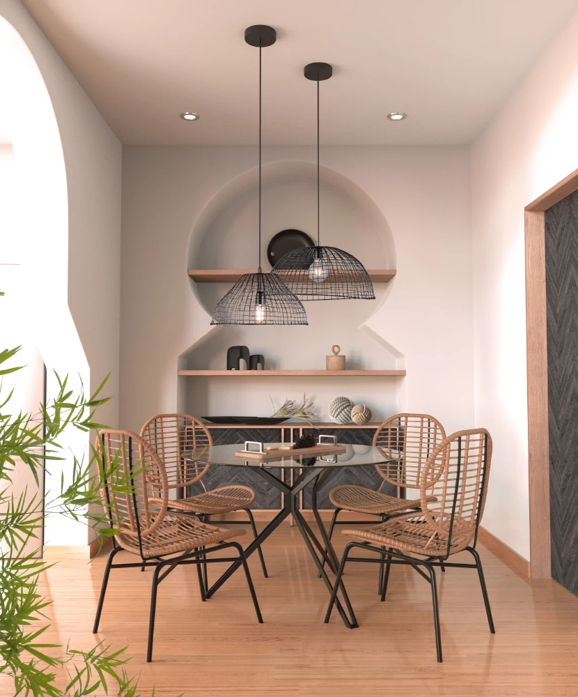 Tavolinë e rrumbullakët Noir, xham i tejdukshëm, metal i zi, 110x110x75cm