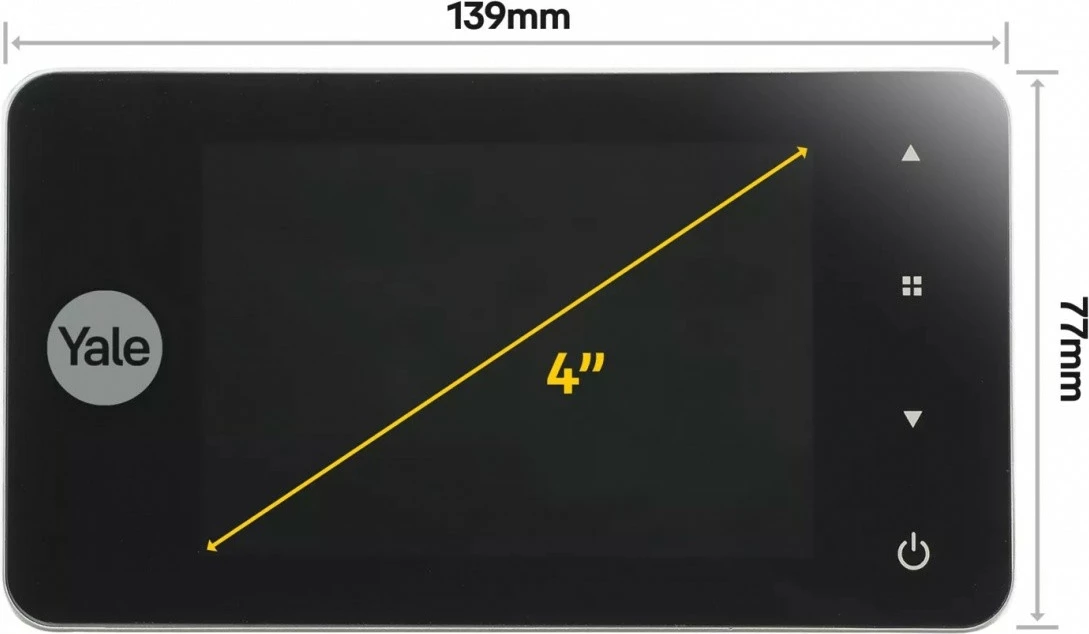 Shikues elektronik dere YALE HOME DDV 4500, 4" LCD, argjendtë-zi