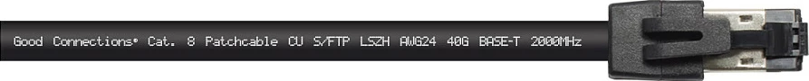 Kabllo rrjeti GoodConnections Cat 8.1 S/FTP LSZH 0.5m 40Gbit/s e zezë