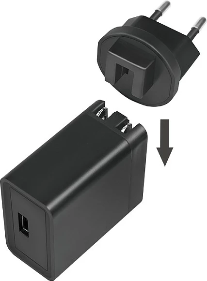Karikues udhëtimi LogiLink USB-A 18W GaN, 1-port QC, i zi