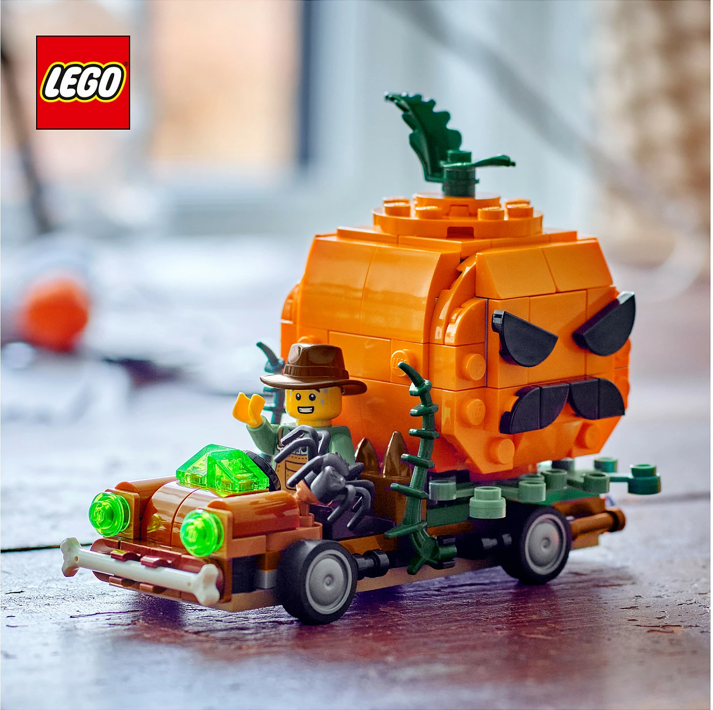 Set ndërtimi LEGO 40822 Jack-O-Lantern Pickup Truck, 177 pjesë, 8+, portokalli