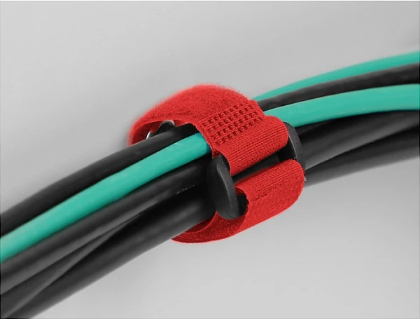 Lidhëse kabllosh me velcro DeLOCK, 150 x 20 mm, 5 copë, e kuqe