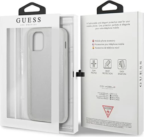 Mbështjellës Guess GUHCP12M3D4GTR për iPhone 12/12 Pro 6.1", transparent, 4G 3D Pattern Collection