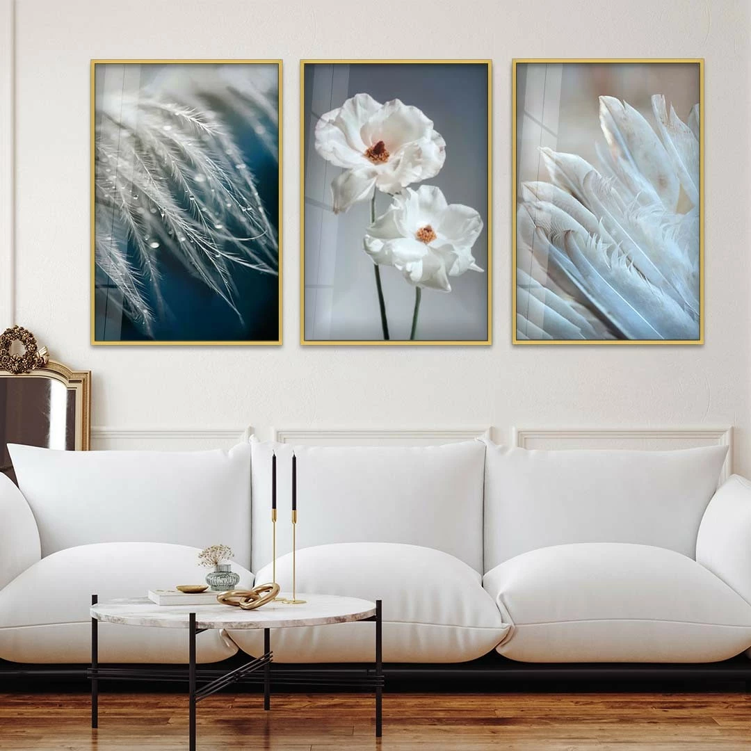 Pikturë dekorative prej xhami të temperuar, Wallity, shumëngjyrëshe, 40x60cm (3 copë)