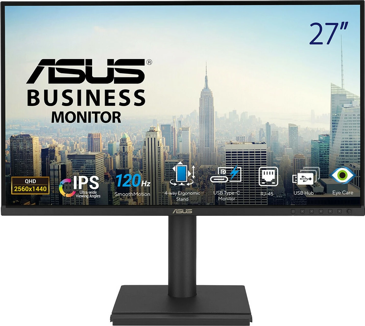 Monitor ASUS BE27ACGN 27" QHD IPS 120Hz USB-C 96W RJ45, i zi