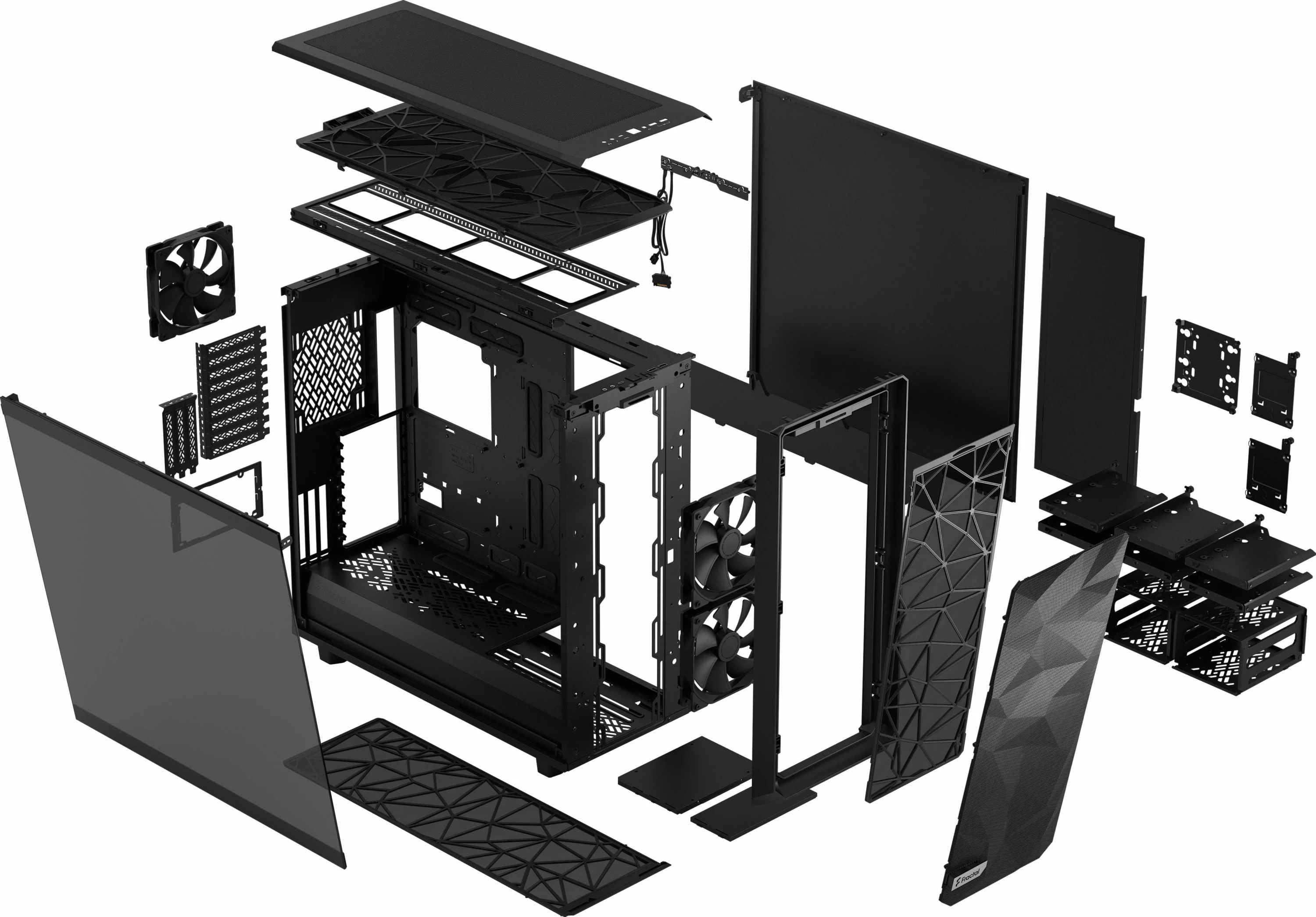 Kasë Fractal Design Meshify 2 XL TG Light Tint (FD-C-MES2X-02) Full Tower, E-ATX, USB-C, e zezë
