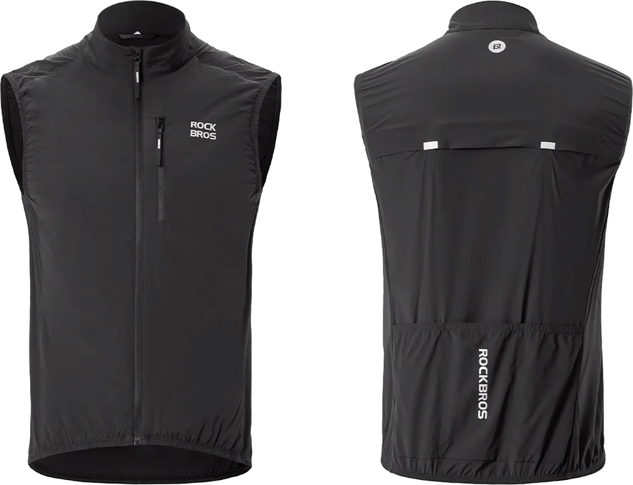 Jelek termik për çiklizëm Rockbros MJ012, kundër erës, me mesh breathable, palosshëm, XXXL, i zi