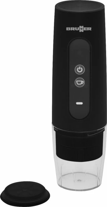 Makinë espresso portative BRUNNER Vivamoca 20 bar 150W, për kapsula NS dhe kafe të bluar, e rikarikueshme, e zezë, me kabllo USB