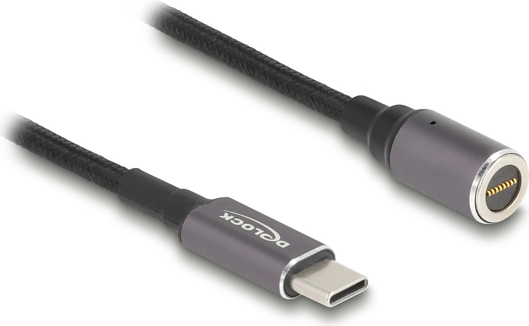 Kabllo karikimi laptop DeLOCK USB-C në konektor magnetik 8-pin, 1.8 m, 60 W, antracit/zezë