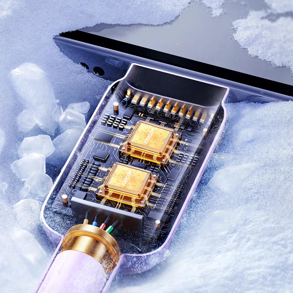 Kabllo USB-C në USB-C Joyroom Multi-Color Series A14, 1.2m, 100W, Vjollcë