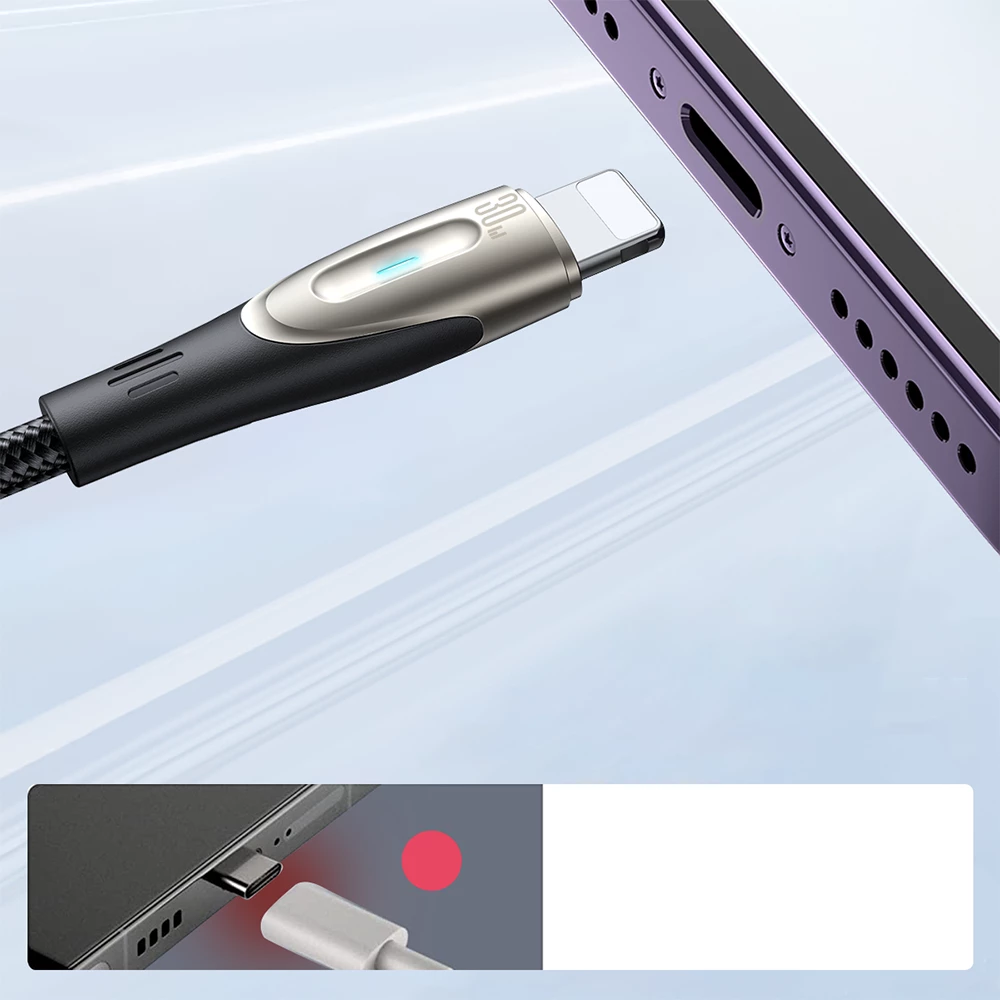 Kabllo Joyroom Pioneer Series SA31-CL3 USB-C në Lightning, 1.2m, 30W, e zezë