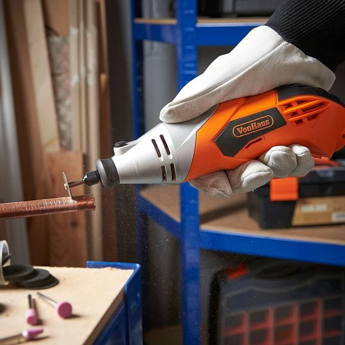 Vegël shumëfunksionale rrotulluese VonHaus 3515153 170 W, set 120 copë, portokalli