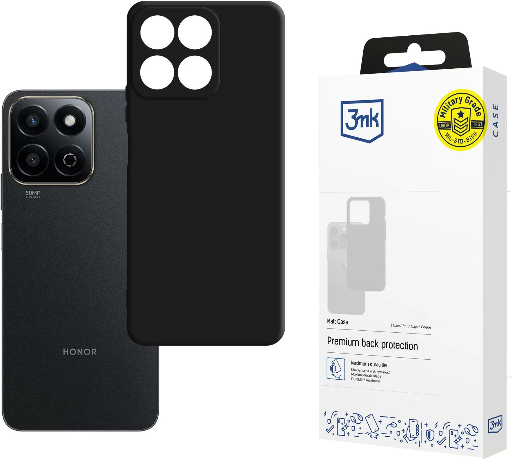 Mbështjellës 3mk Matt Case për Honor 20, i zi