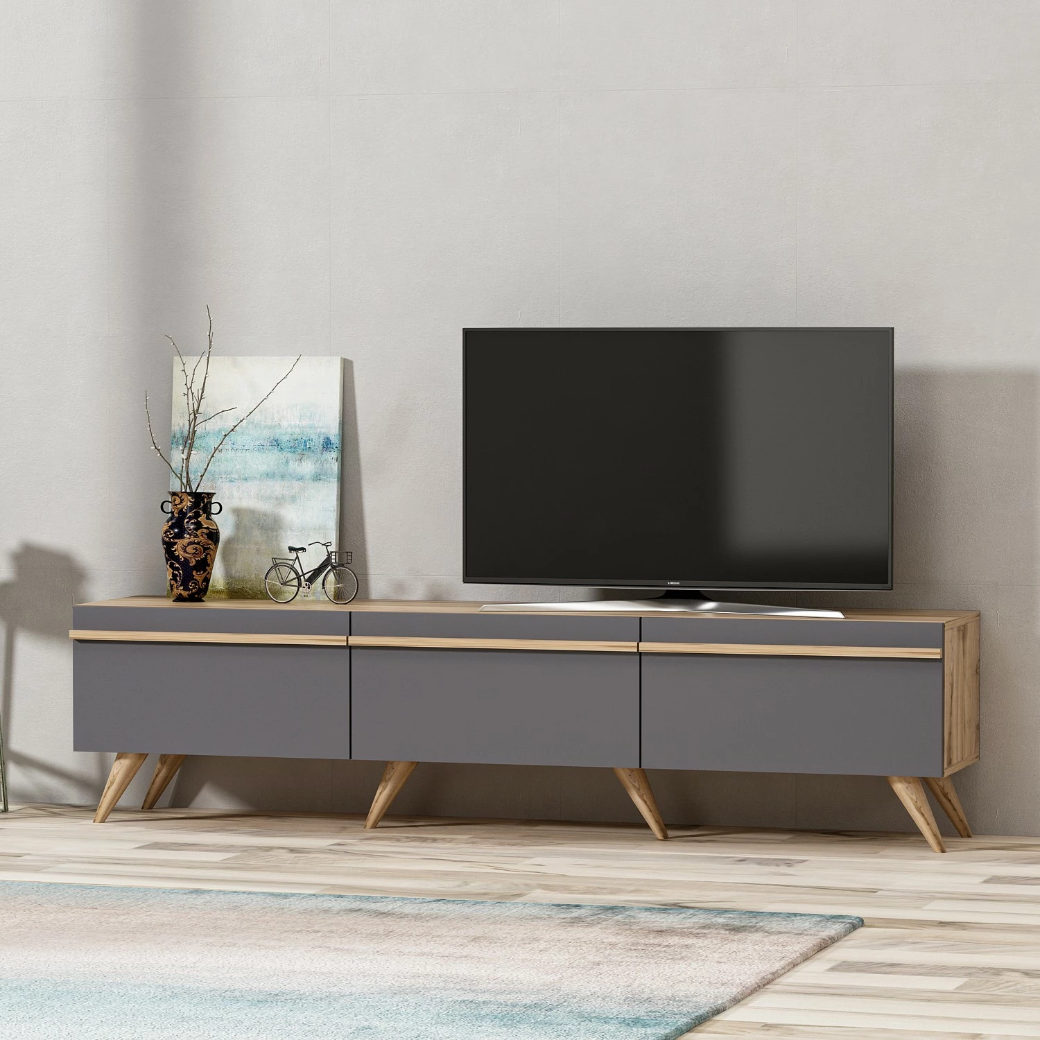 Komodë TV Hanah Home, Amsterdam, ngjyrë antracit