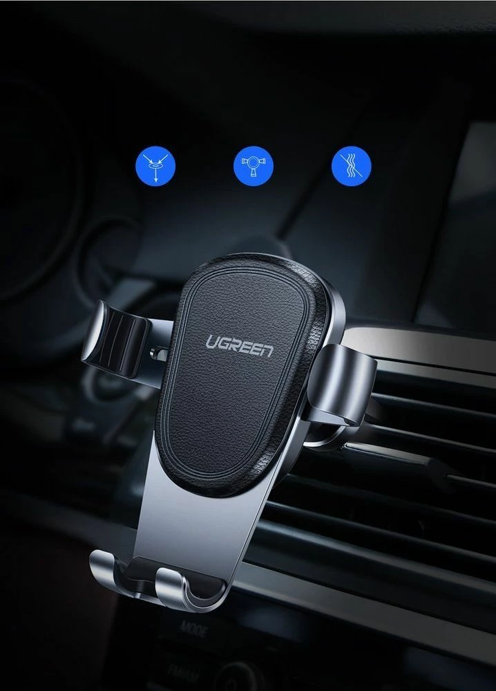 Mbajtëse telefoni për veturë Ugreen LP130 Gravity, për grilë ventilimi, 4.7-6.5", rrotullim 360°, Silver