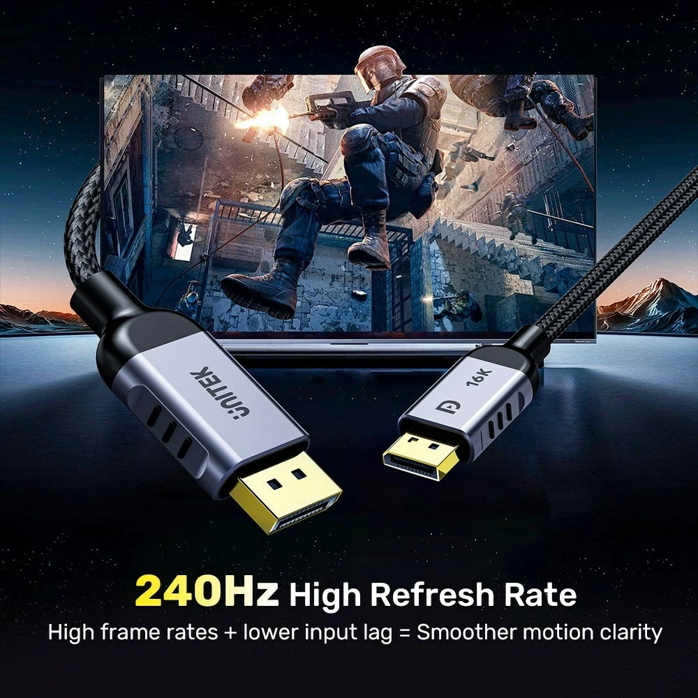 Kabllo DisplayPort UNITEK C1626GY01-1.5M, Gri