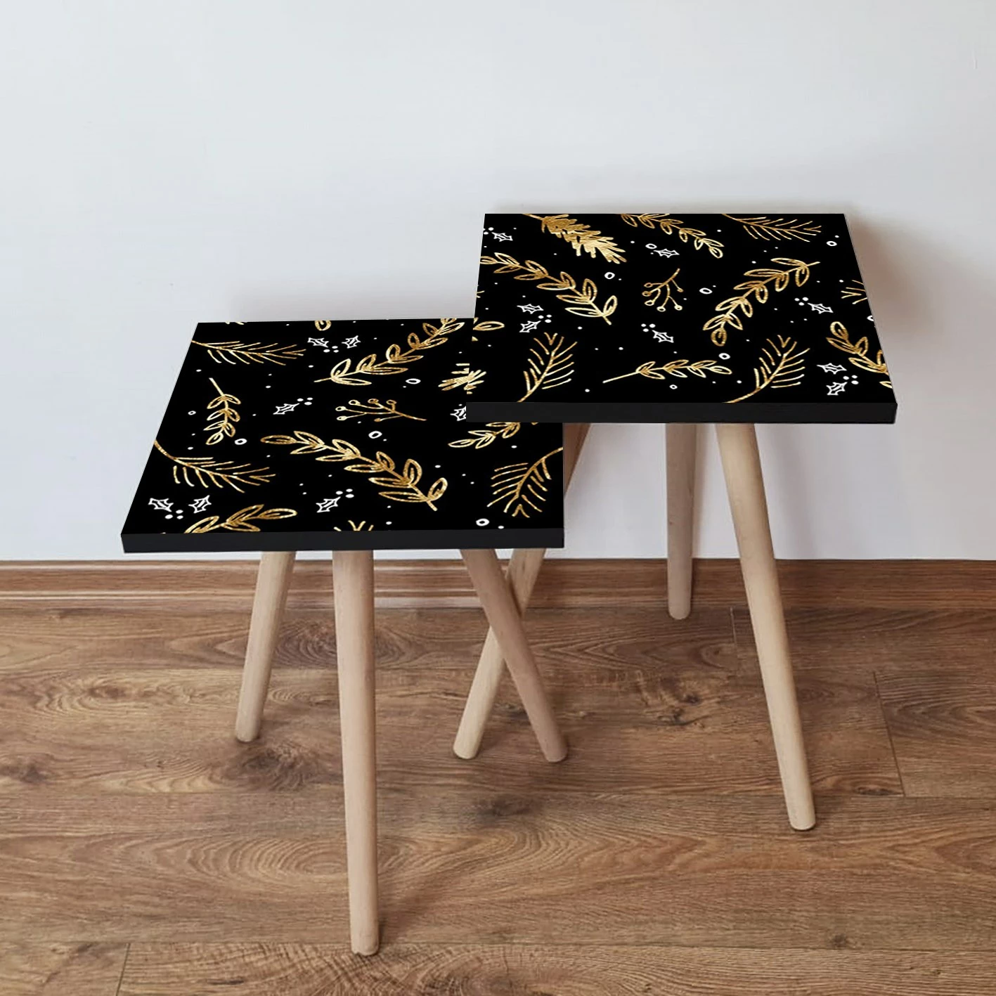 Set tavolinash të mbivendosura Skye Decor, 2 copë, ngjyrë e zezë