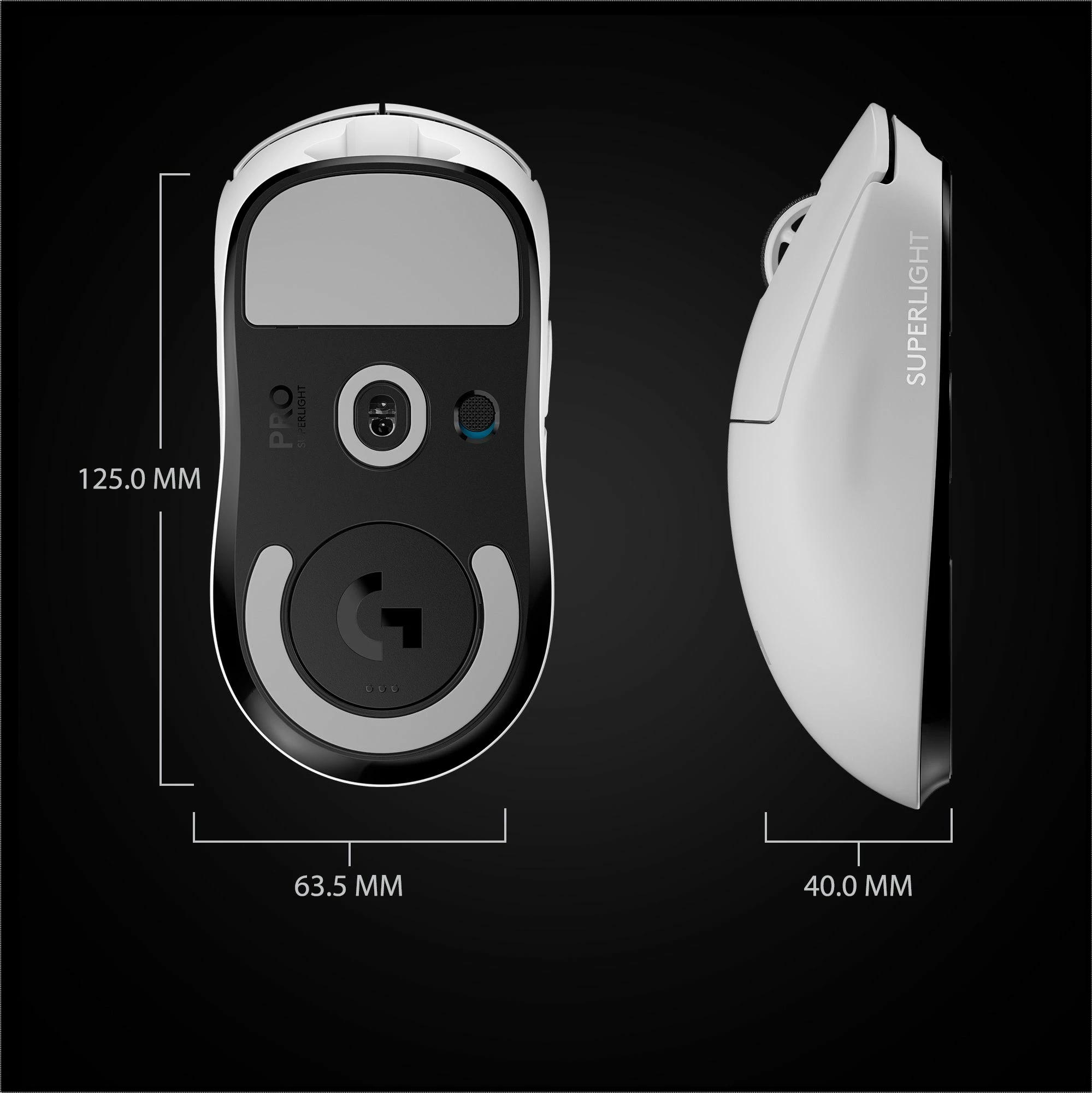 Maus Logitech G Pro X Superlight 910-005942 HERO 25K, 25600 DPI, Wireless 2.4GHz, 63 g, 5 butona, E bardhë