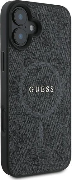 Mbështjellës Guess 4G Ring Classic Logo MagSafe për iPhone 16 Plus, i zi