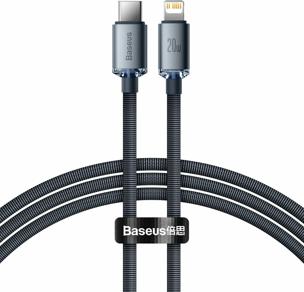 Kabllo Baseus CAJY000201, USB-C në Lightning, 1.2m, 20W, e zezë