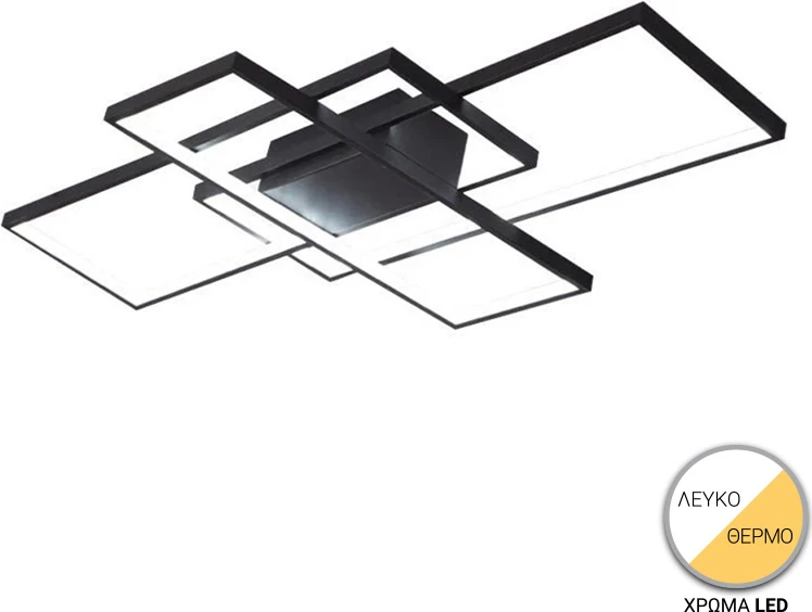 Llambë tavani Luxane led, metal i zi, 105x60x7cm